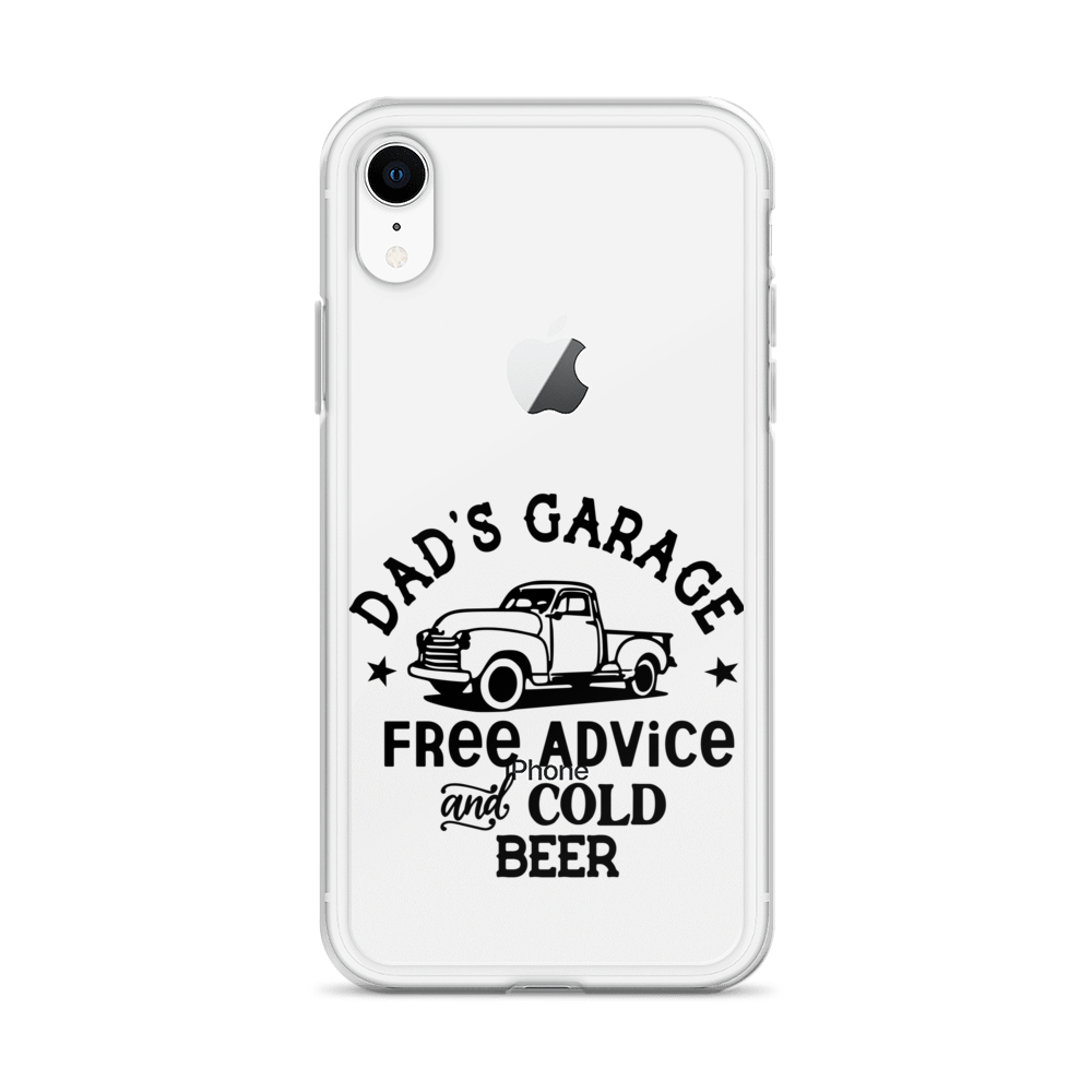 Dad's Garage Free Advice And Cold Beer Clear Case for iPhone®