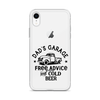 Dad's Garage Free Advice And Cold Beer Clear Case for iPhone®