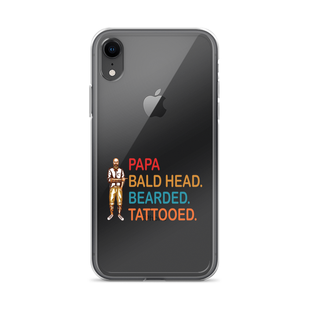 Papa, Bald Head, Bearded, Tattooed Clear Case for iPhone®