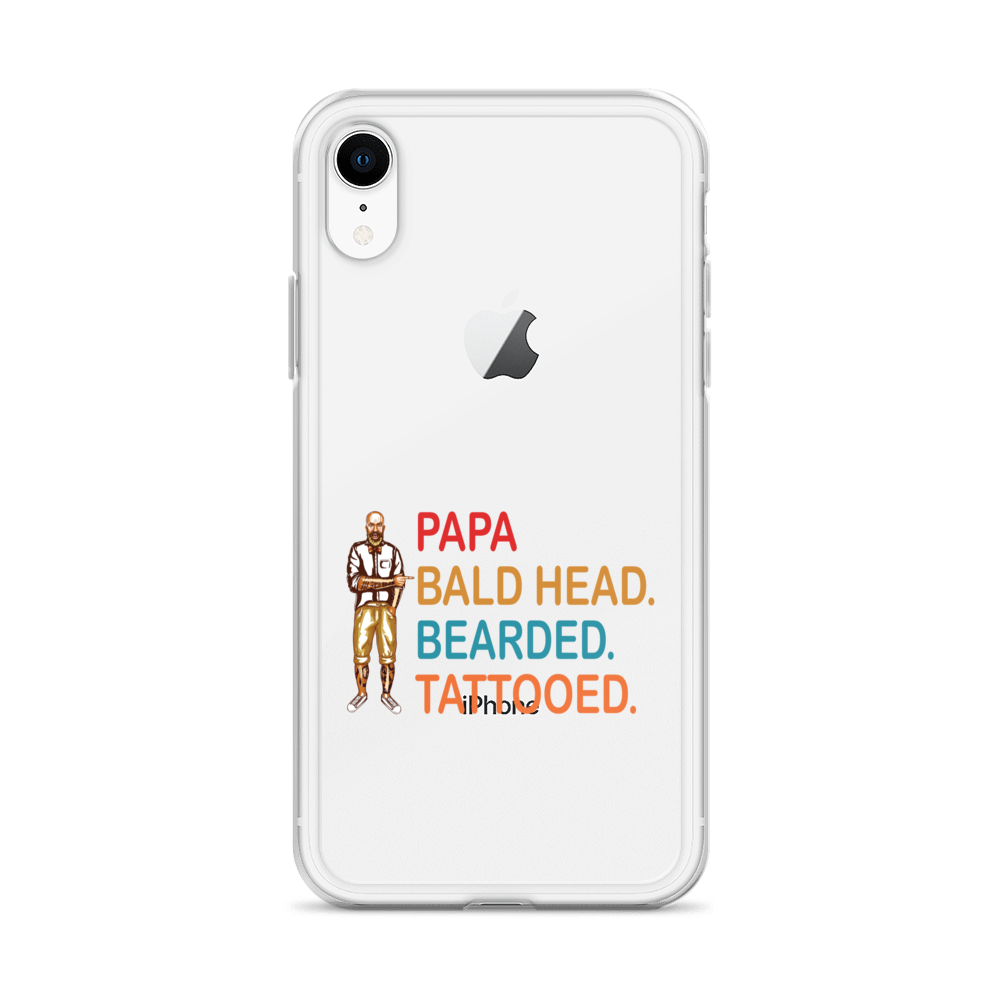 Papa, Bald Head, Bearded, Tattooed Clear Case for iPhone®