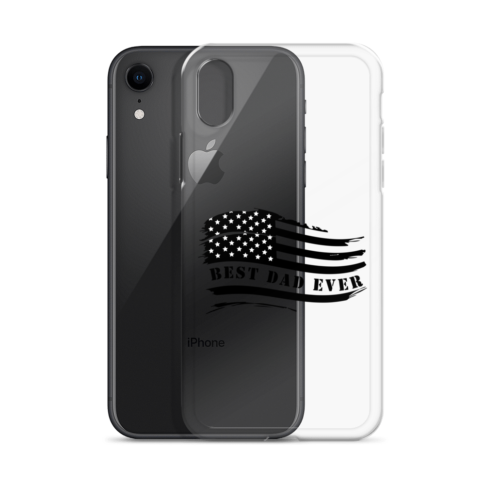 Best Dad Ever American Flag Clear Case for iPhone®