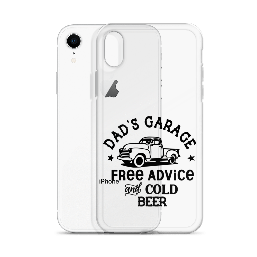 Dad's Garage Free Advice And Cold Beer Clear Case for iPhone®