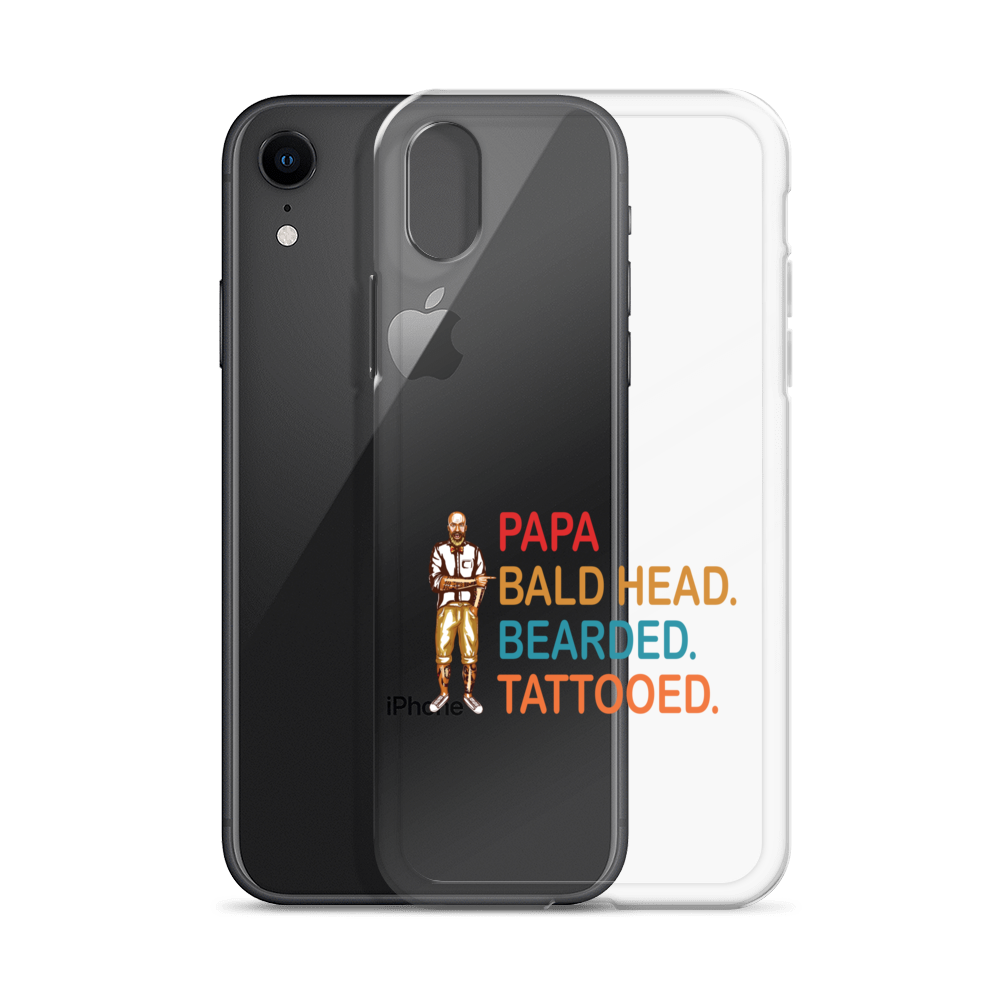 Papa, Bald Head, Bearded, Tattooed Clear Case for iPhone®