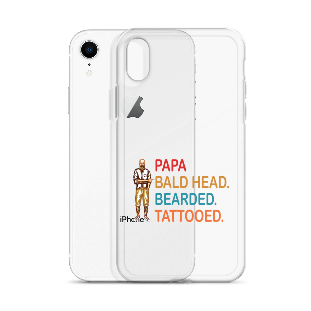 Papa, Bald Head, Bearded, Tattooed Clear Case for iPhone®