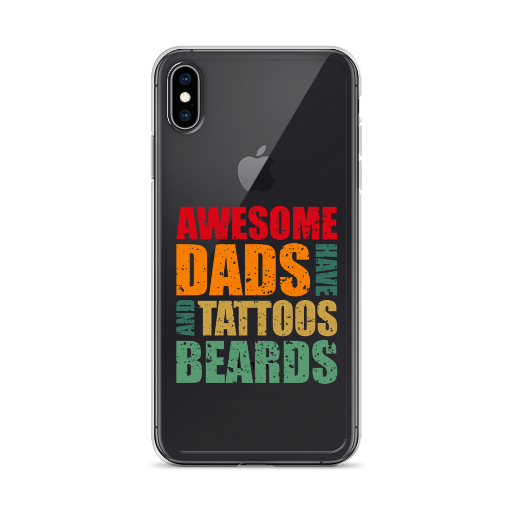 Awesome Dads Tattoos Beards Clear Case for iPhone®