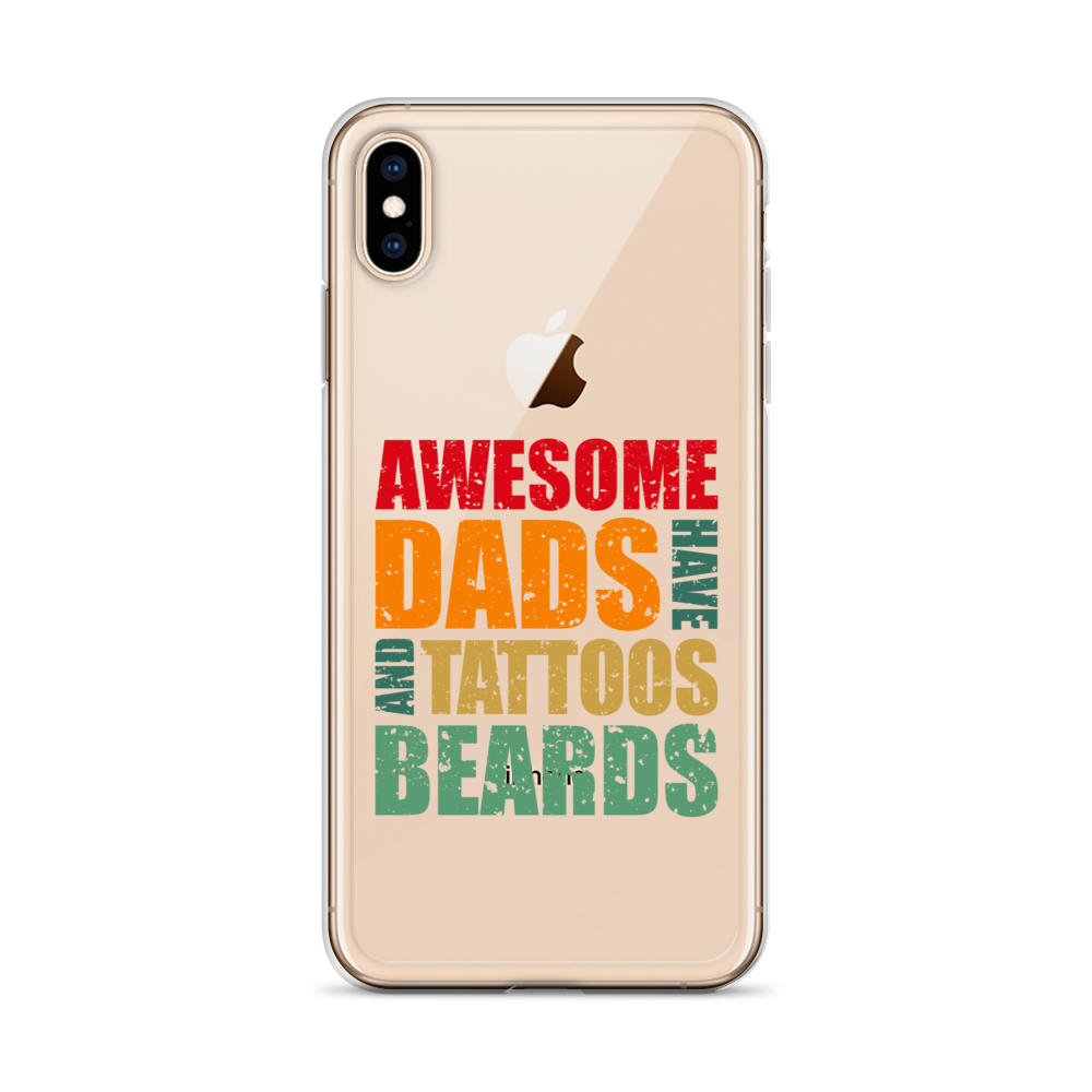 Awesome Dads Tattoos Beards Clear Case for iPhone®