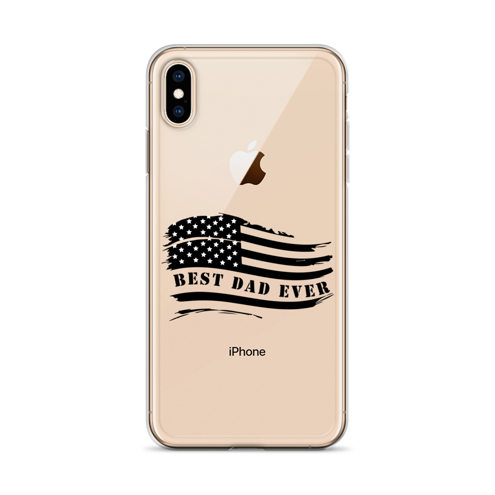 Best Dad Ever American Flag Clear Case for iPhone®