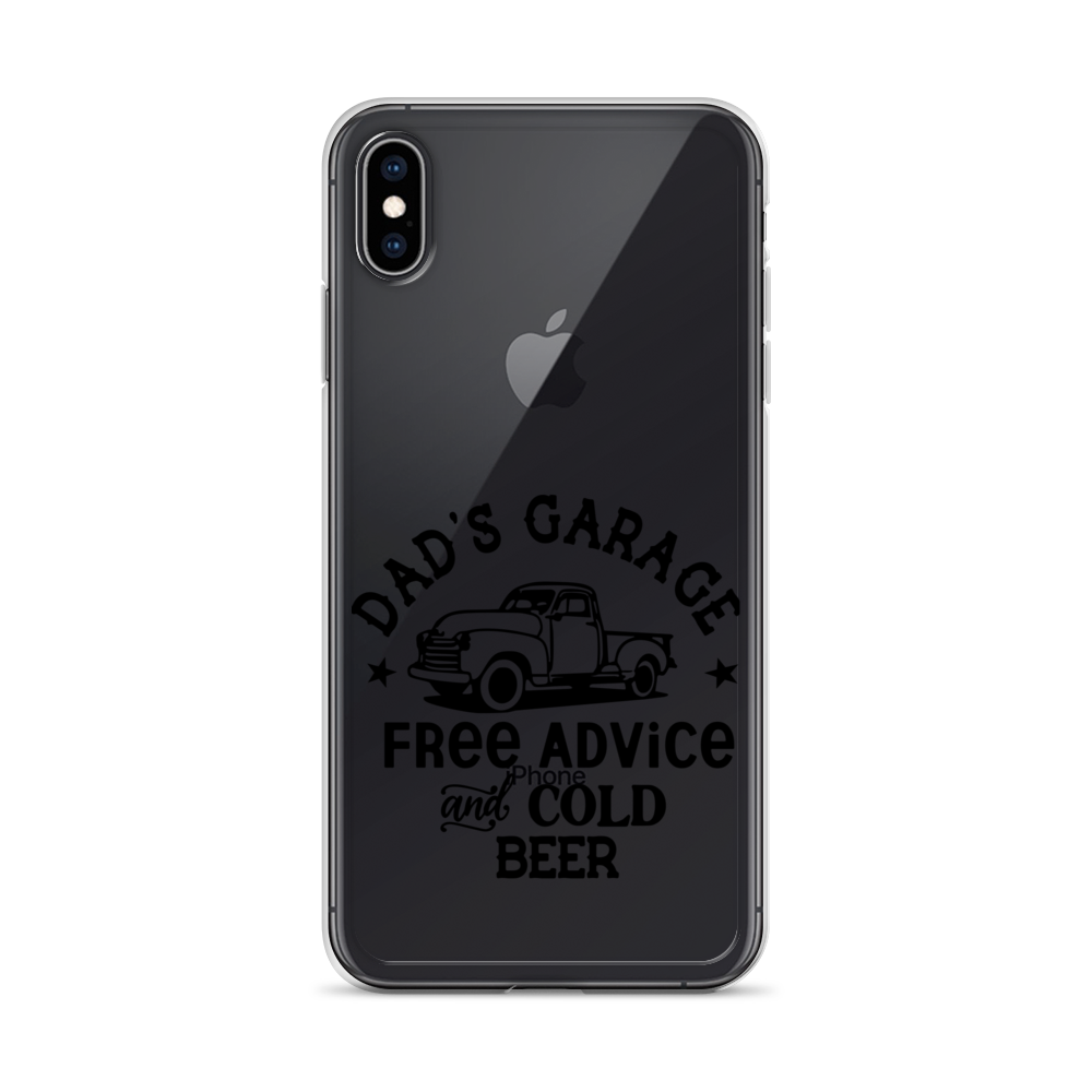 Dad's Garage Free Advice And Cold Beer Clear Case for iPhone®