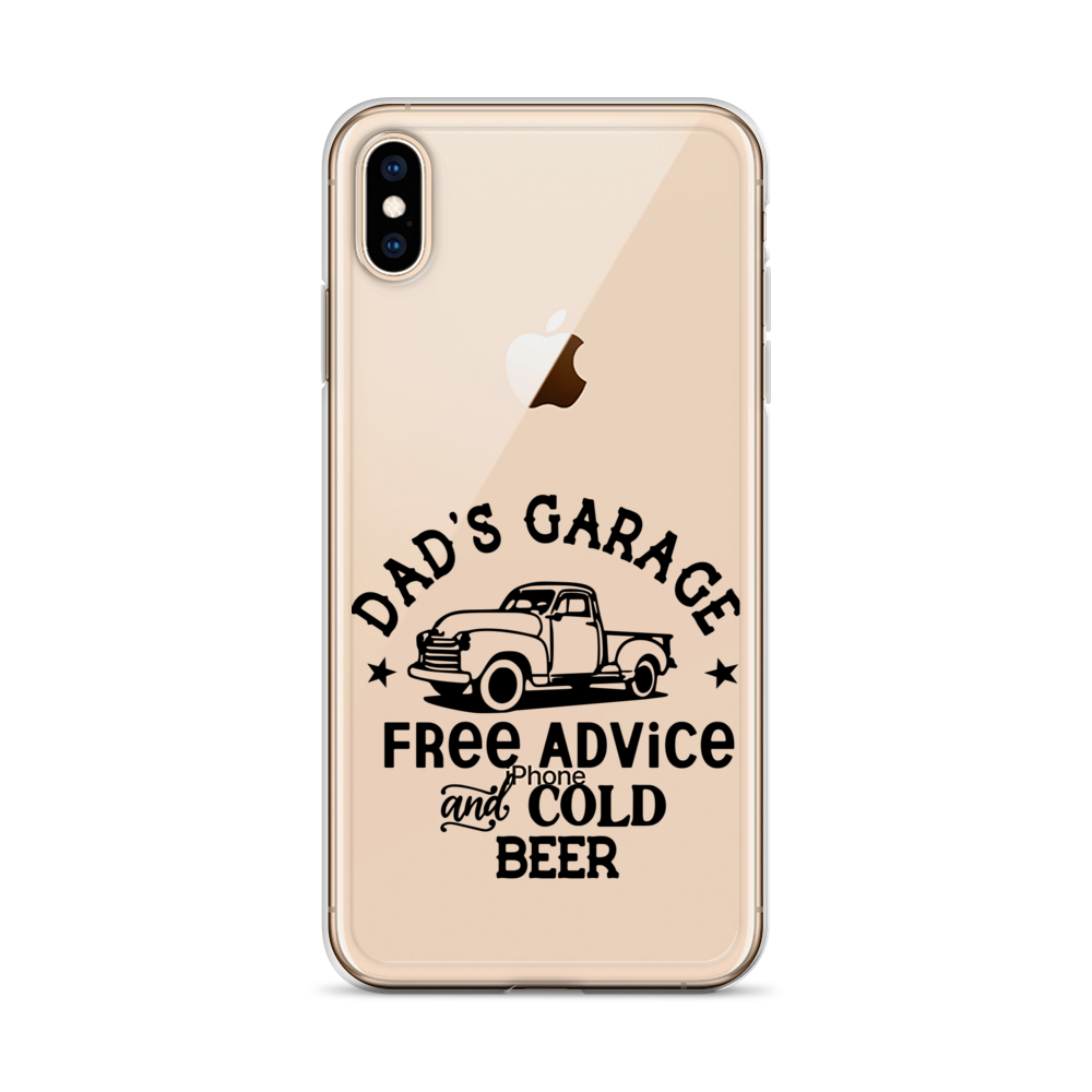 Dad's Garage Free Advice And Cold Beer Clear Case for iPhone®