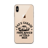 Dad's Garage Free Advice And Cold Beer Clear Case for iPhone®