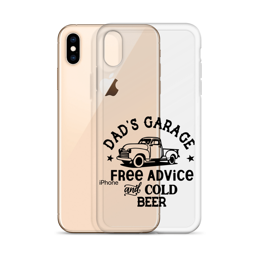 Dad's Garage Free Advice And Cold Beer Clear Case for iPhone®