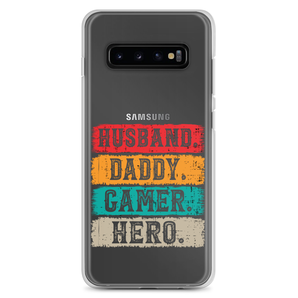 Husband, Daddy, Gamer, Hero Clear Case for Samsung®