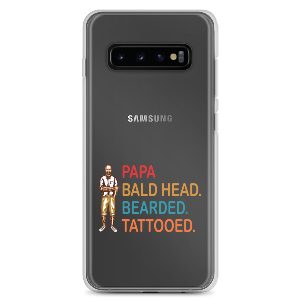 Papa, Bald Head, Bearded, Tattooed Clear Case for Samsung®