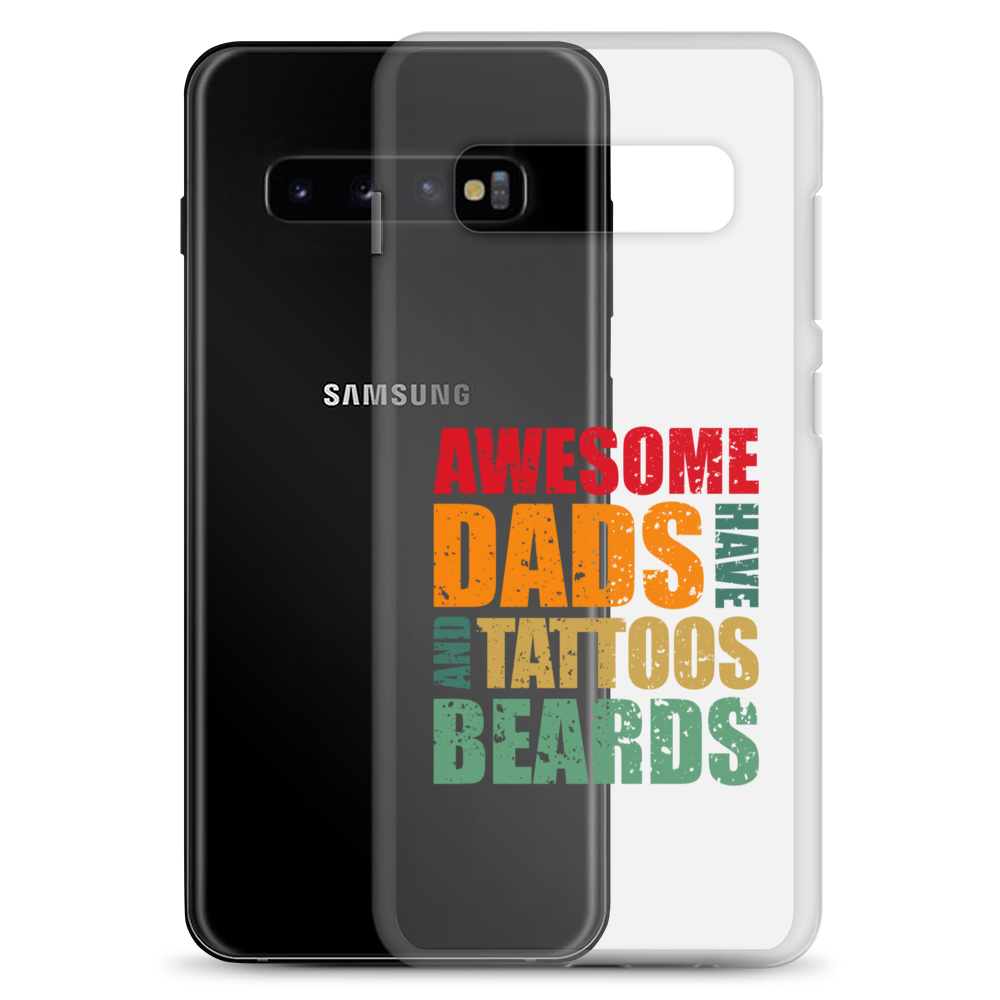 Awesome Dads Tattoos Beards Clear Case for Samsung®