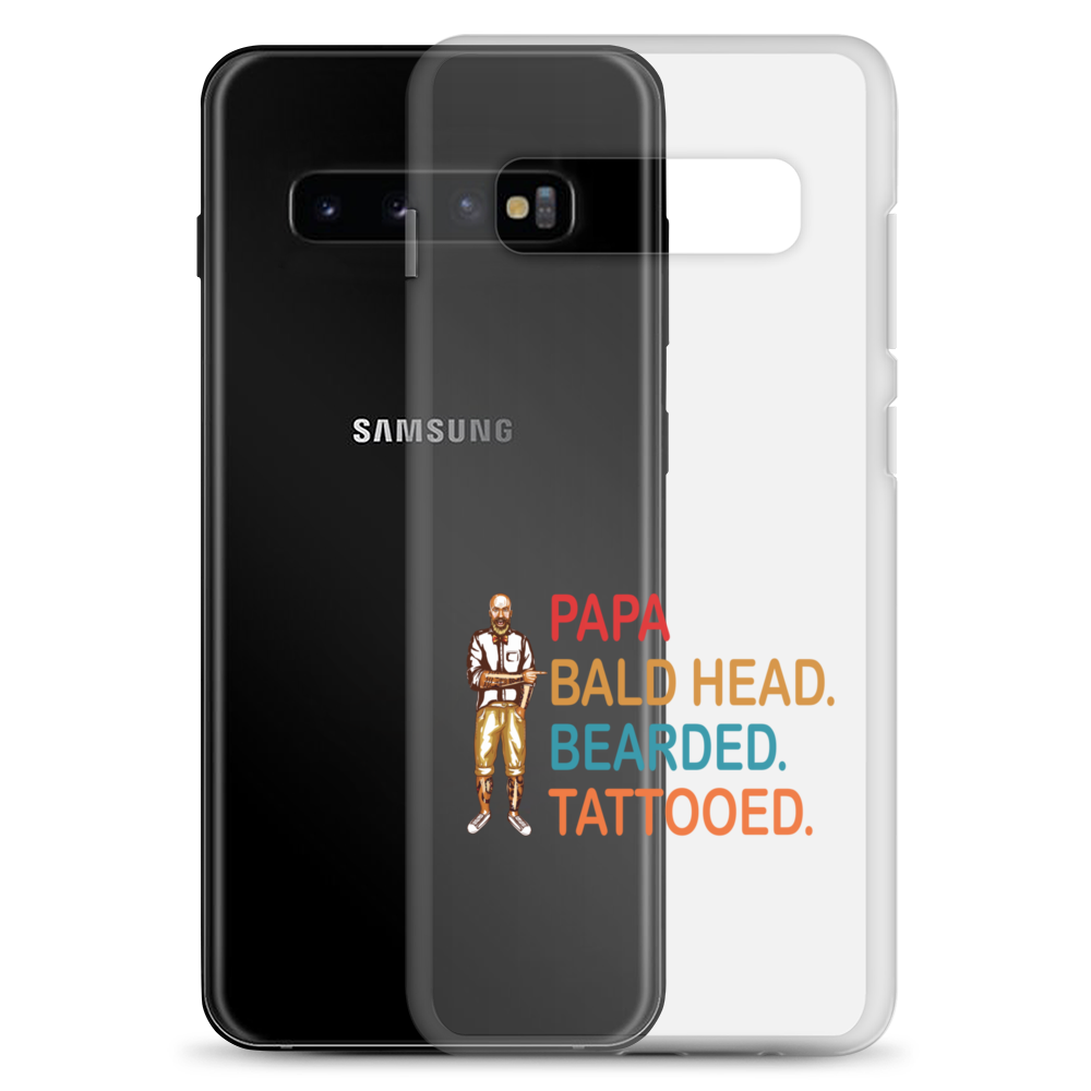 Papa, Bald Head, Bearded, Tattooed Clear Case for Samsung®