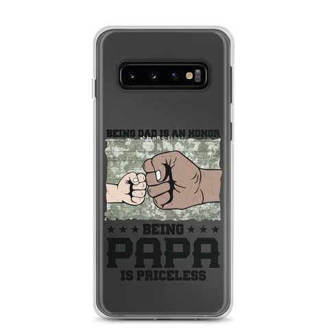 Being Dad Is An Honor Being Papa Is Priceless Clear Case for Samsung®