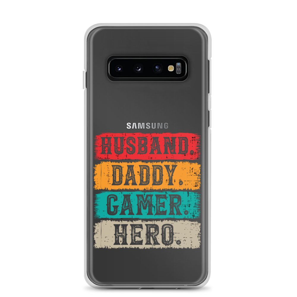 Husband, Daddy, Gamer, Hero Clear Case for Samsung®