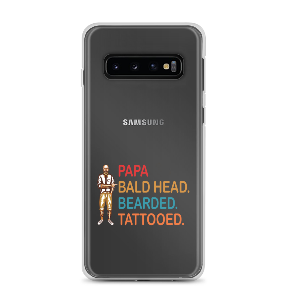 Papa, Bald Head, Bearded, Tattooed Clear Case for Samsung®