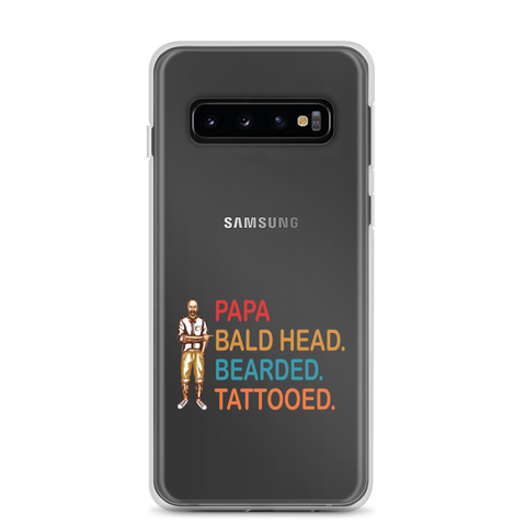 Papa, Bald Head, Bearded, Tattooed Clear Case for Samsung®