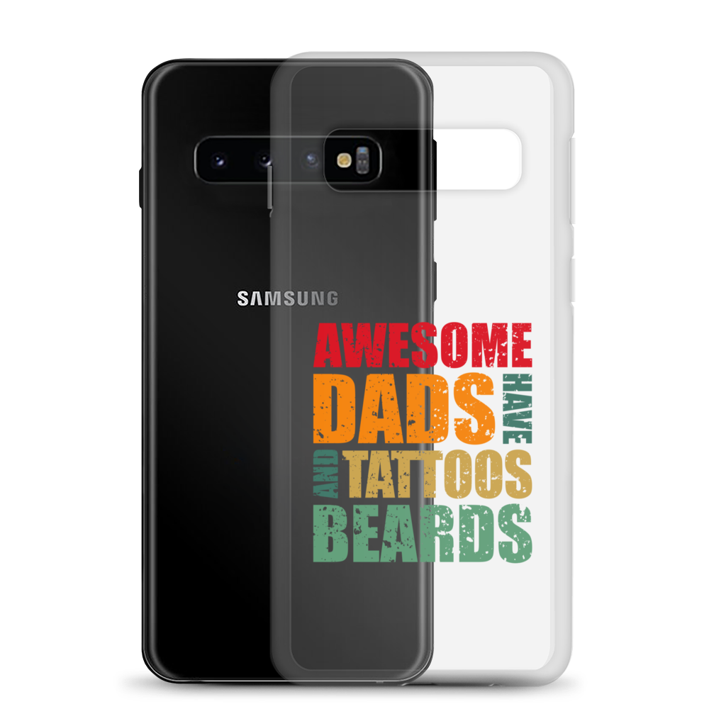 Awesome Dads Tattoos Beards Clear Case for Samsung®