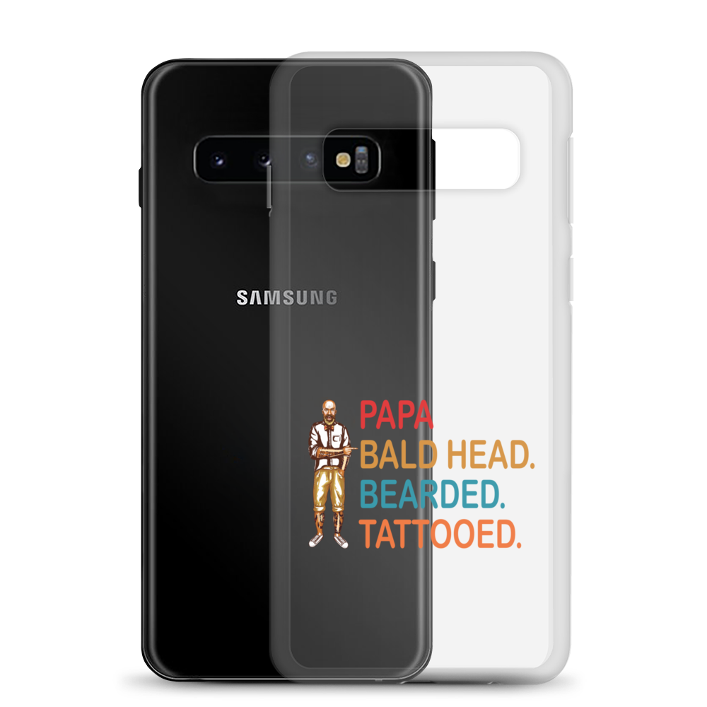 Papa, Bald Head, Bearded, Tattooed Clear Case for Samsung®