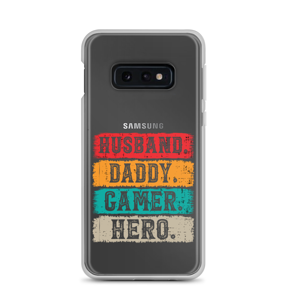 Husband, Daddy, Gamer, Hero Clear Case for Samsung®