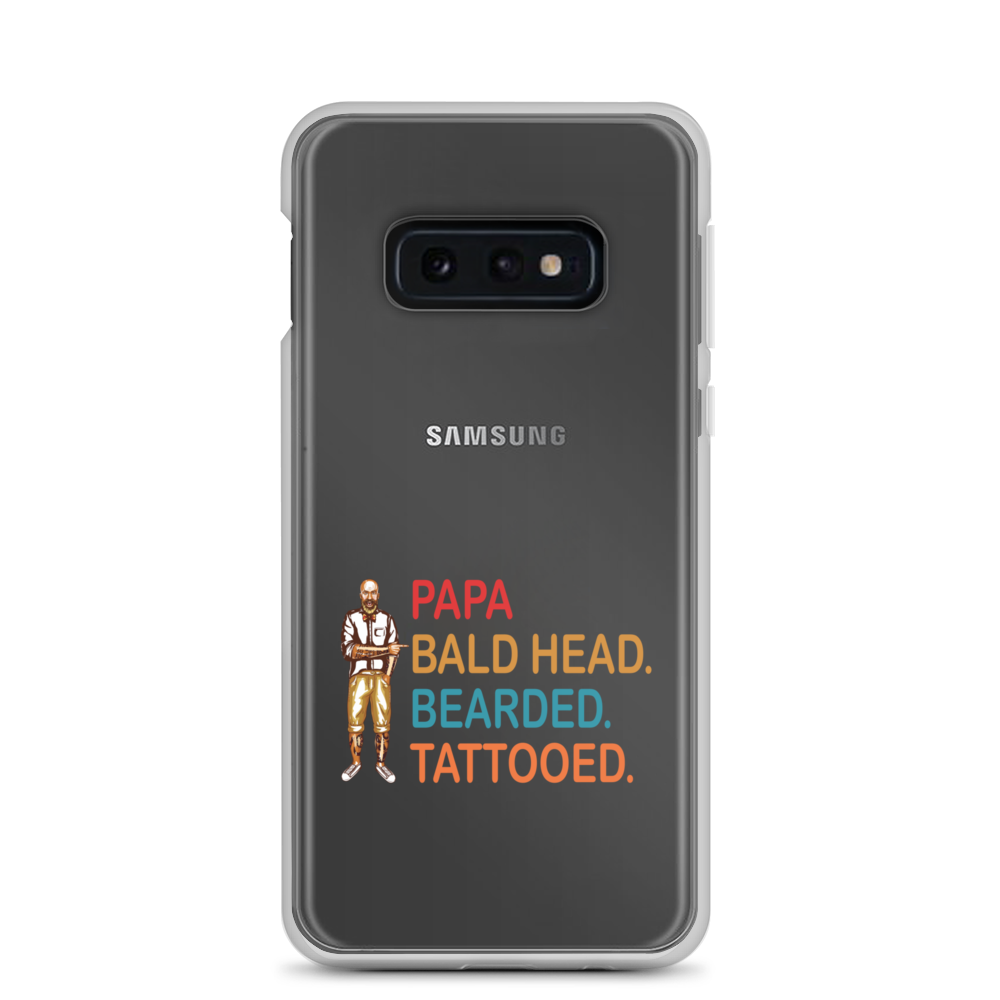 Papa, Bald Head, Bearded, Tattooed Clear Case for Samsung®