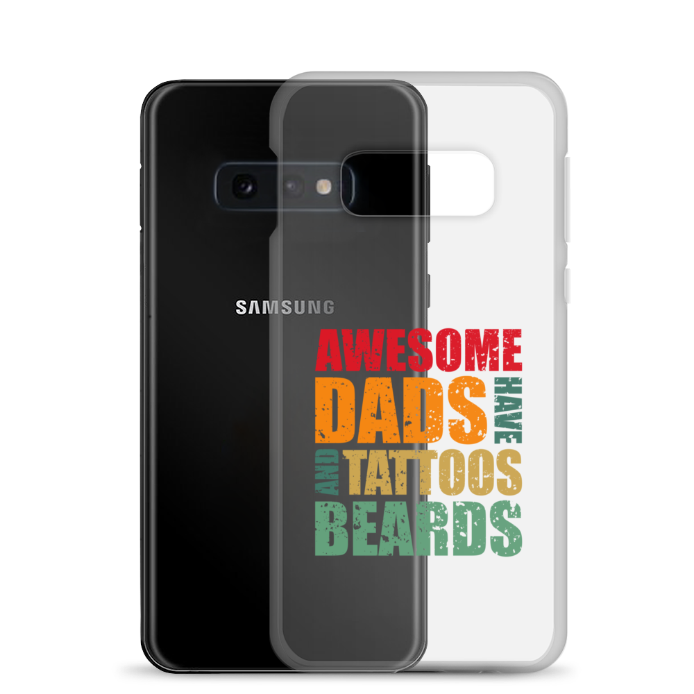 Awesome Dads Tattoos Beards Clear Case for Samsung®