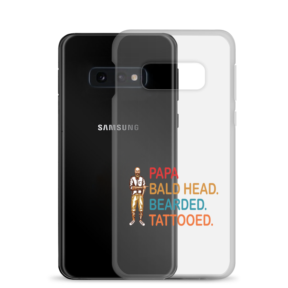 Papa, Bald Head, Bearded, Tattooed Clear Case for Samsung®