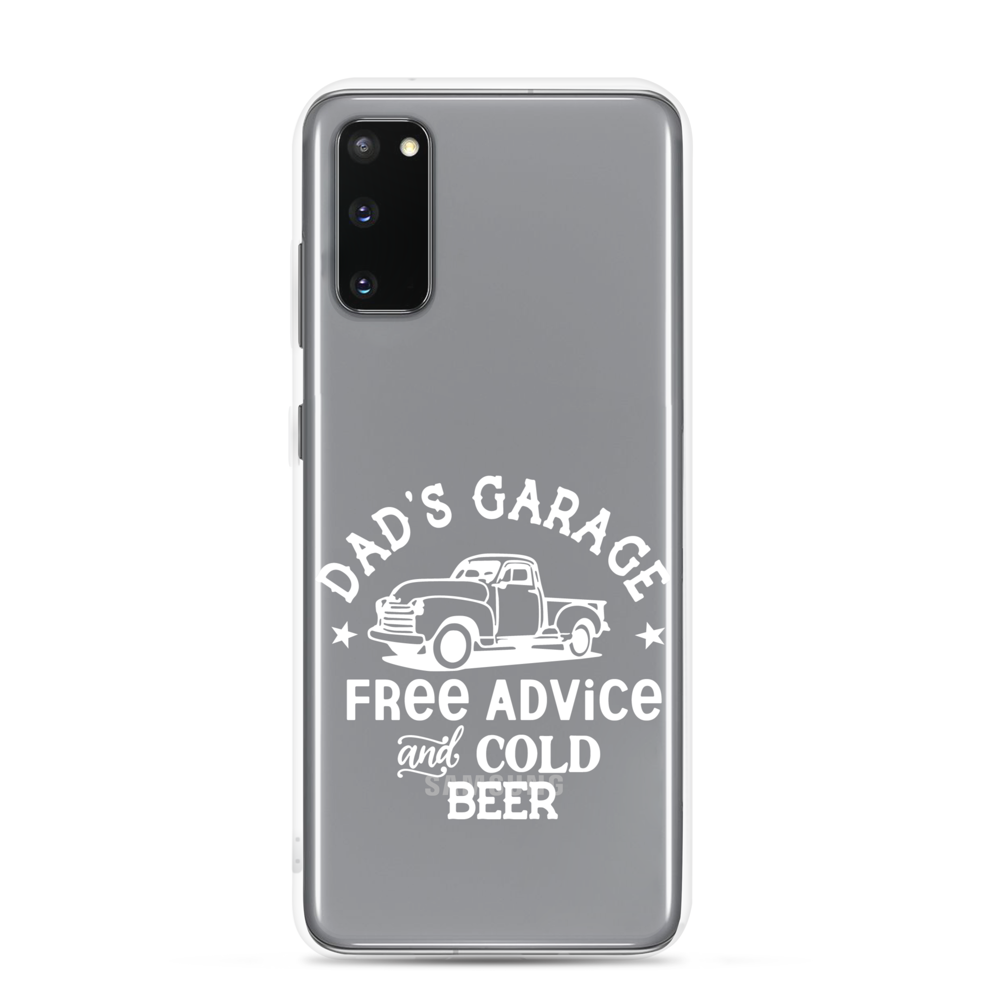 Dad's Garage Free Advice And Cold Beer Clear Case for Samsung®