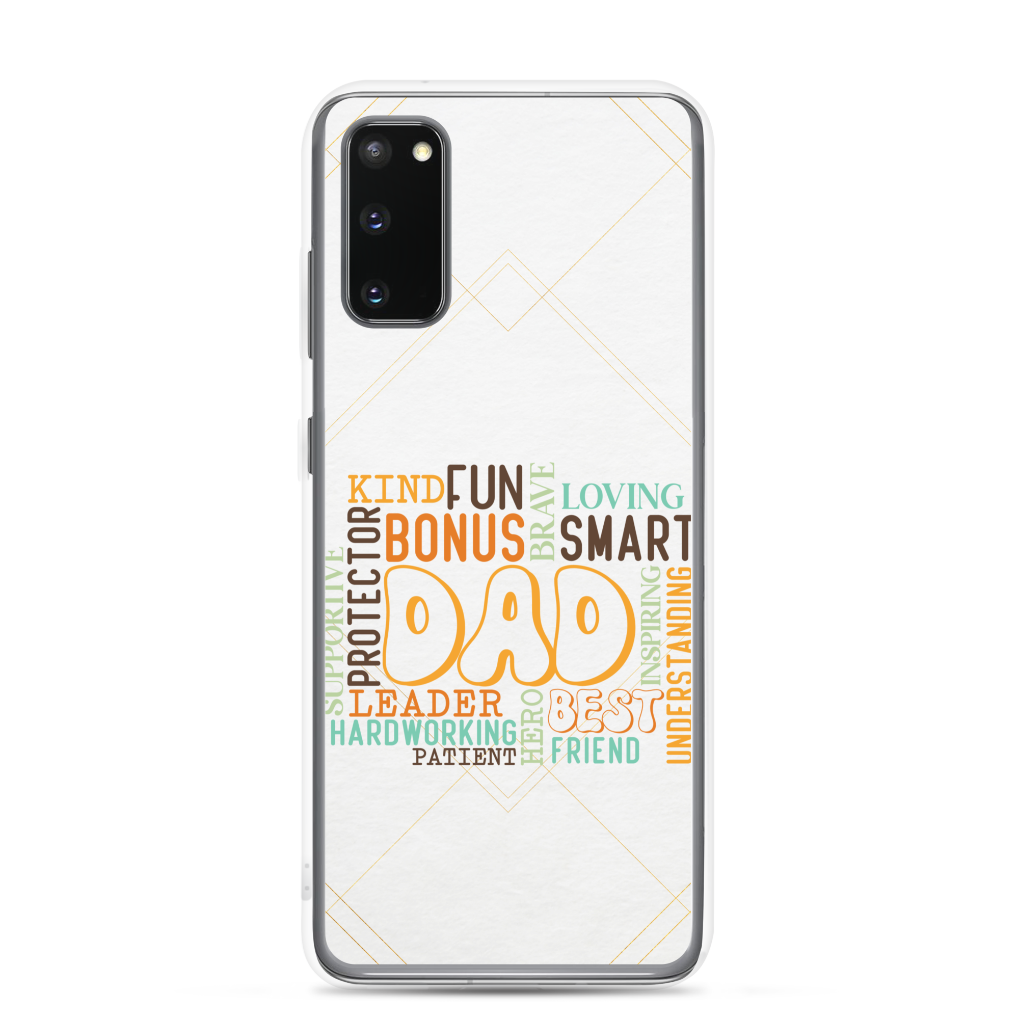 Kind Fun Brave Loving Bonus Smart Inspiring Understanding Best Friend Hero Patient Leader Hardworking Supportive Protector Dad Clear Case for Samsung®