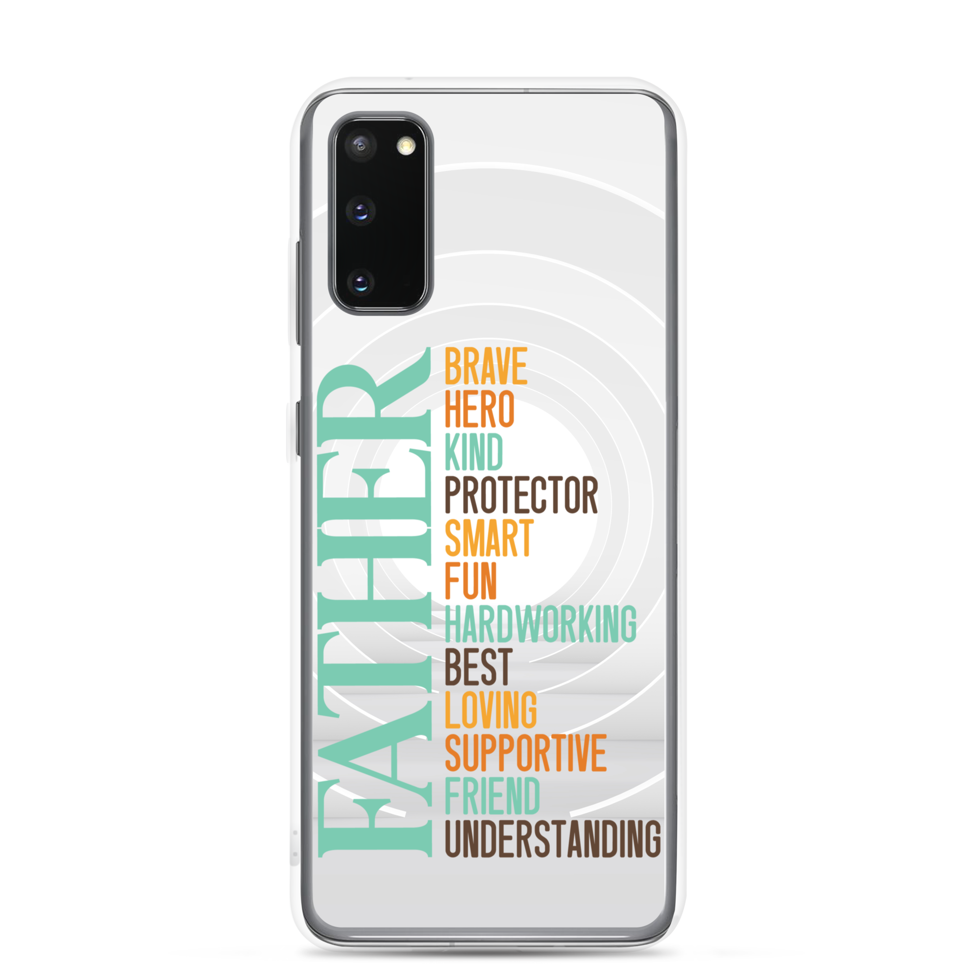 Brave Hero Kind Protector Smart Fun Hardworking Best Loving Supportive Friend Understanding Father Clear Case for Samsung®