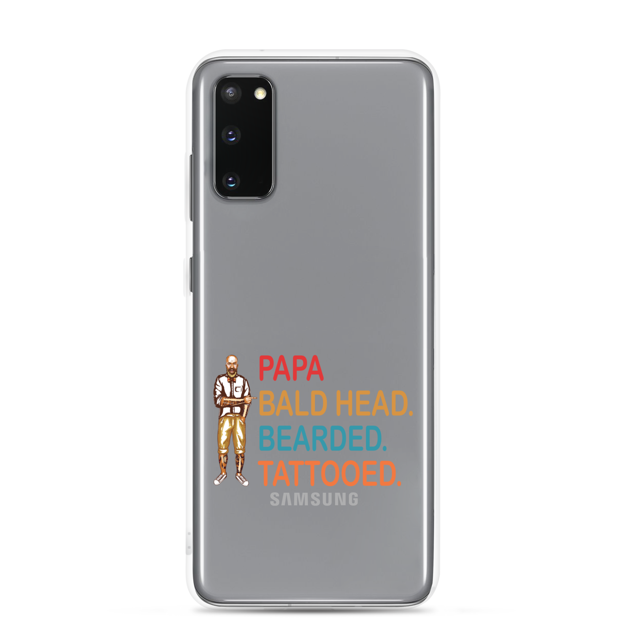 Papa, Bald Head, Bearded, Tattooed Clear Case for Samsung®