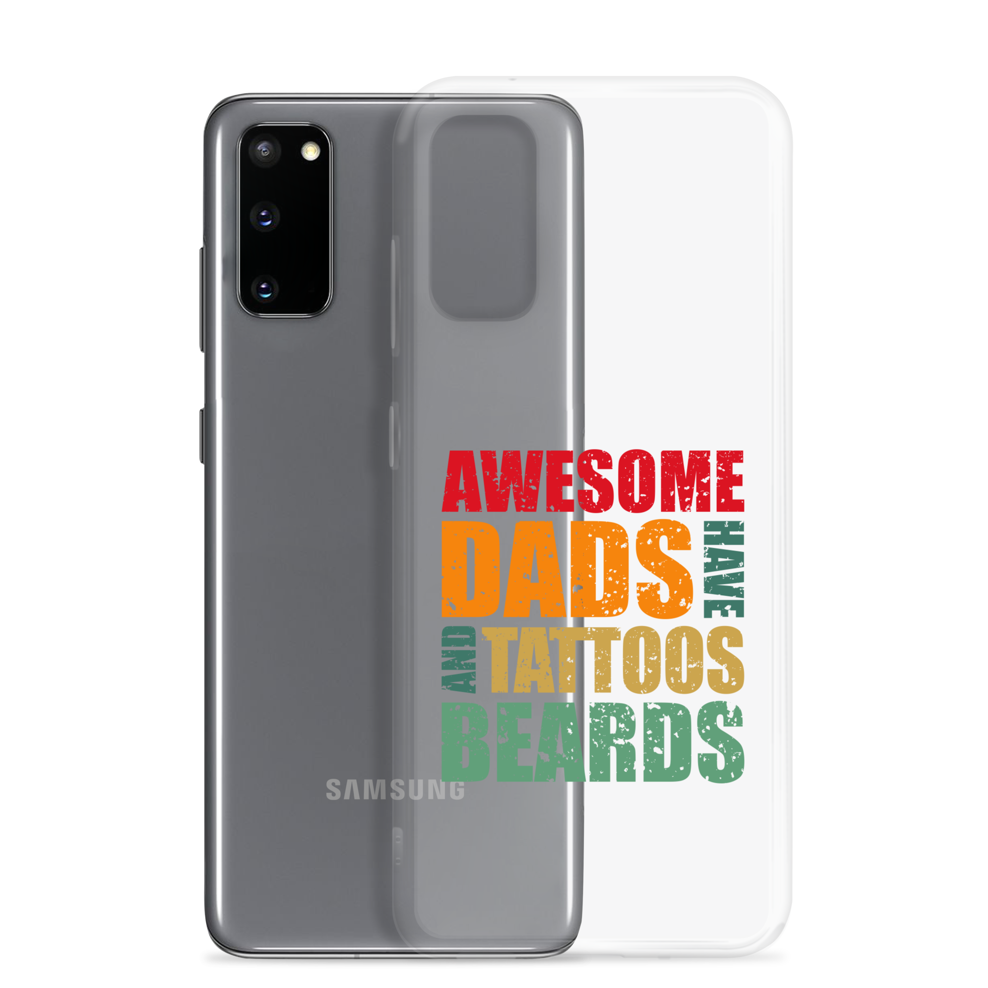 Awesome Dads Tattoos Beards Clear Case for Samsung®