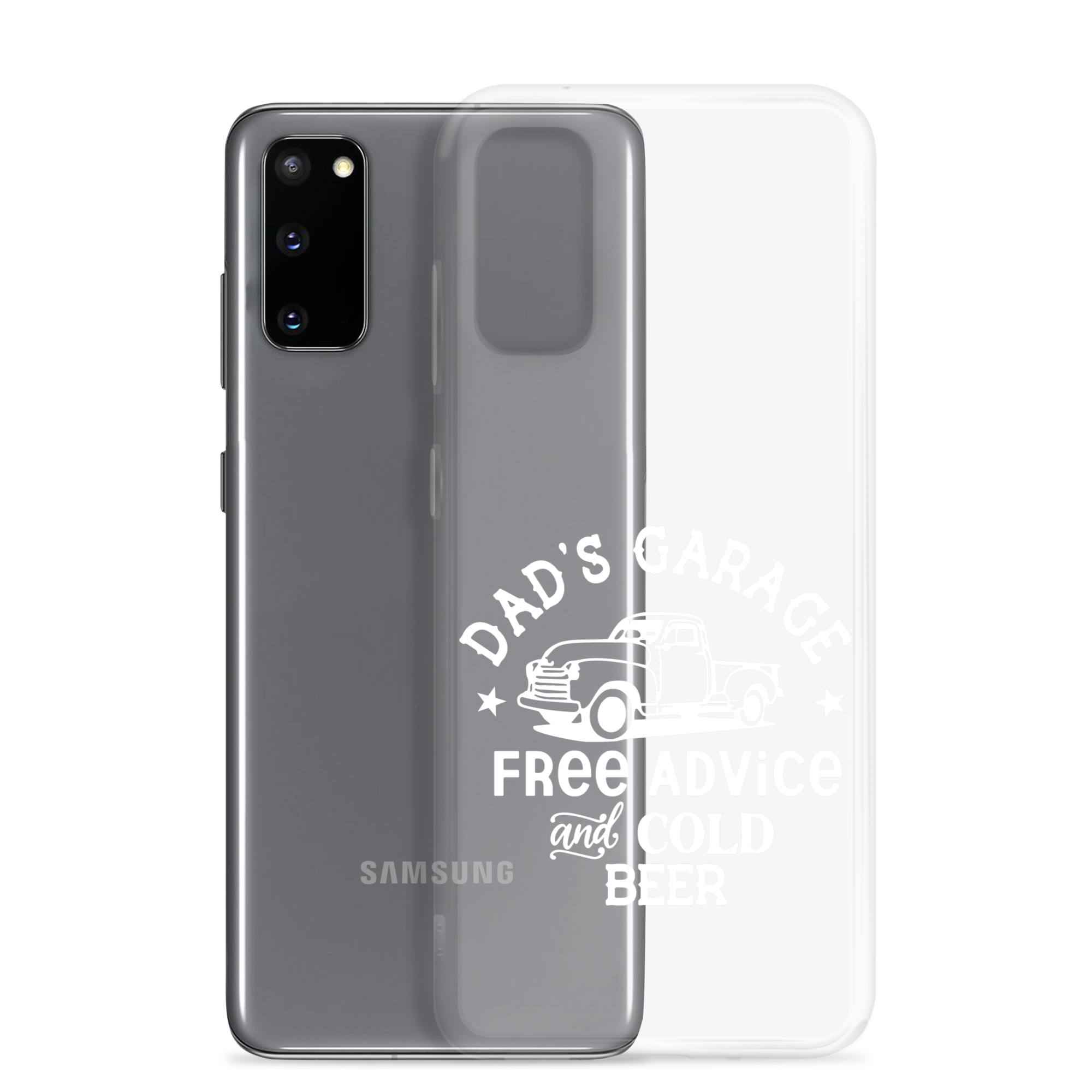 Dad's Garage Free Advice And Cold Beer Clear Case for Samsung®