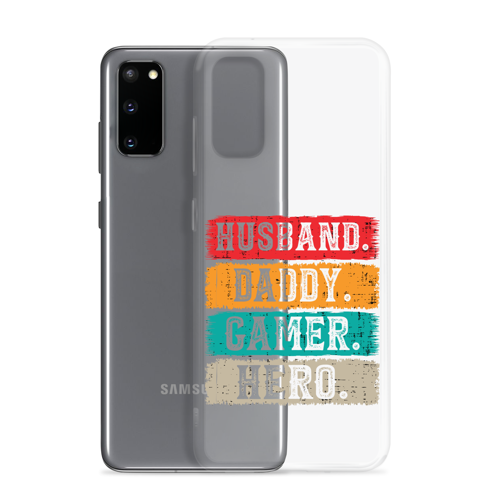 Husband, Daddy, Gamer, Hero Clear Case for Samsung®