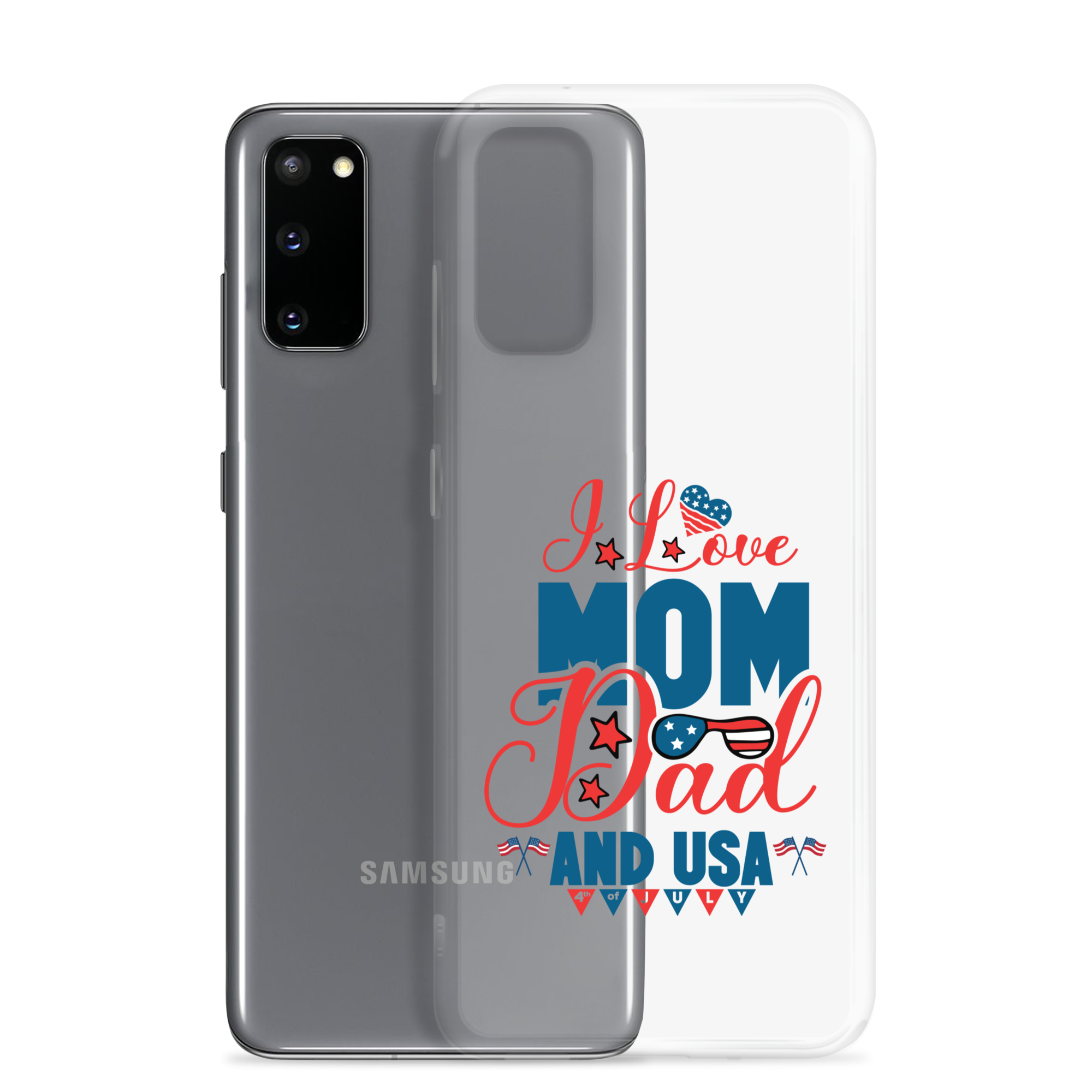 I Love Mom, Dad And USA Clear Case for Samsung®