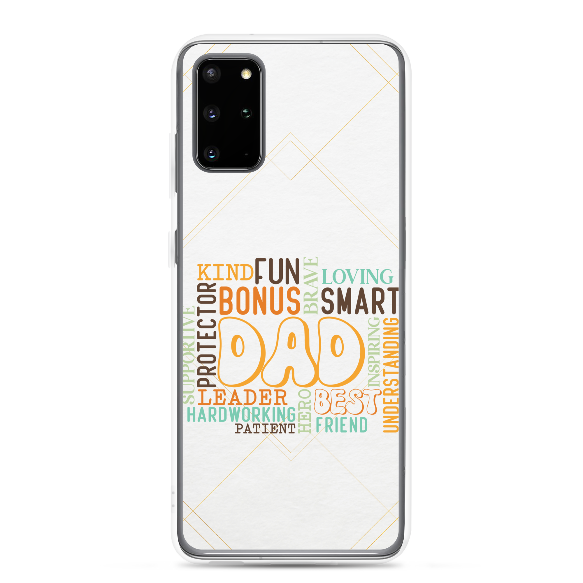 Kind Fun Brave Loving Bonus Smart Inspiring Understanding Best Friend Hero Patient Leader Hardworking Supportive Protector Dad Clear Case for Samsung®