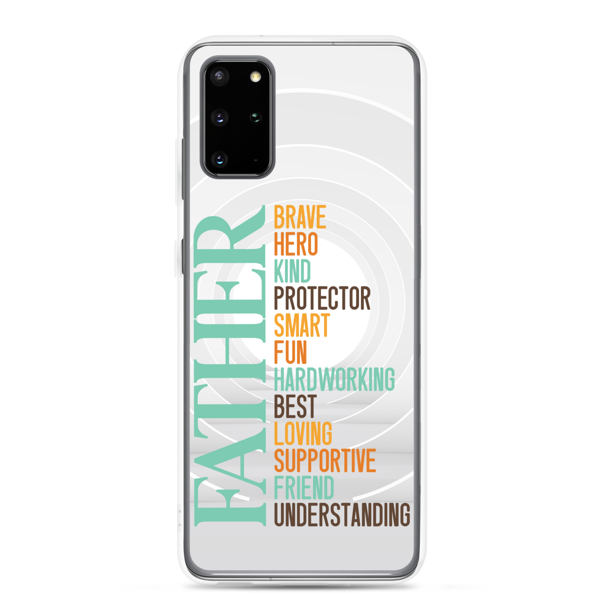 Brave Hero Kind Protector Smart Fun Hardworking Best Loving Supportive Friend Understanding Father Clear Case for Samsung®