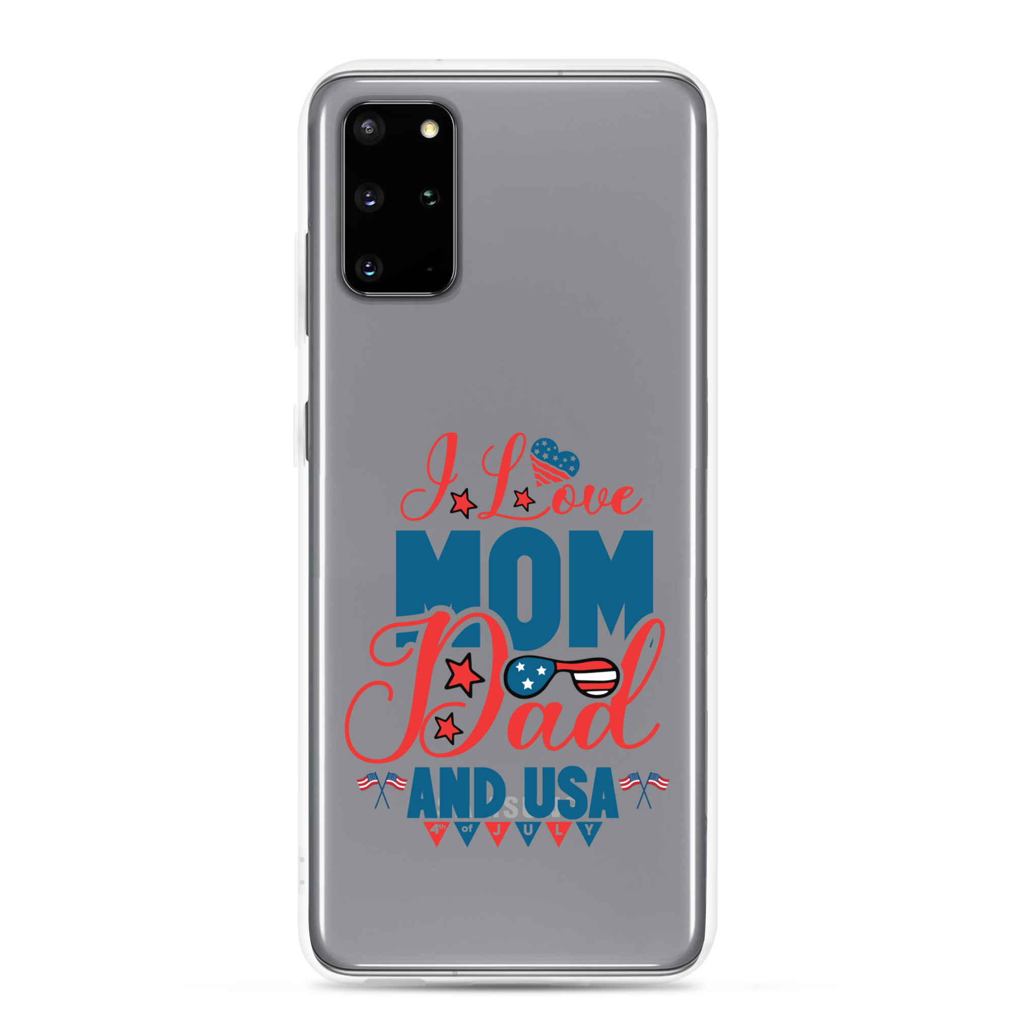 I Love Mom, Dad And USA Clear Case for Samsung®