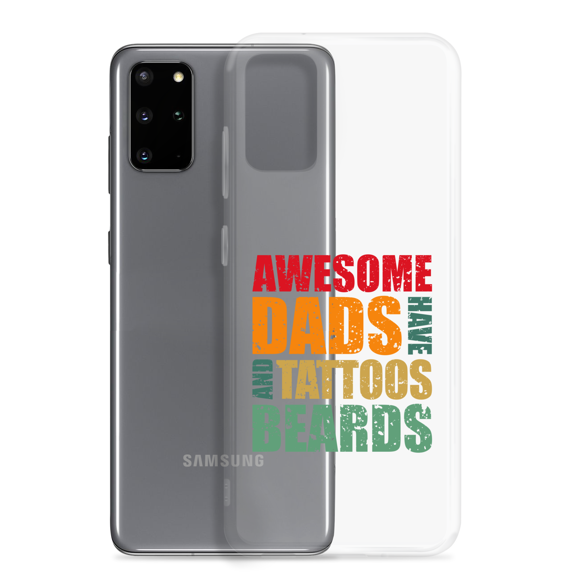 Awesome Dads Tattoos Beards Clear Case for Samsung®