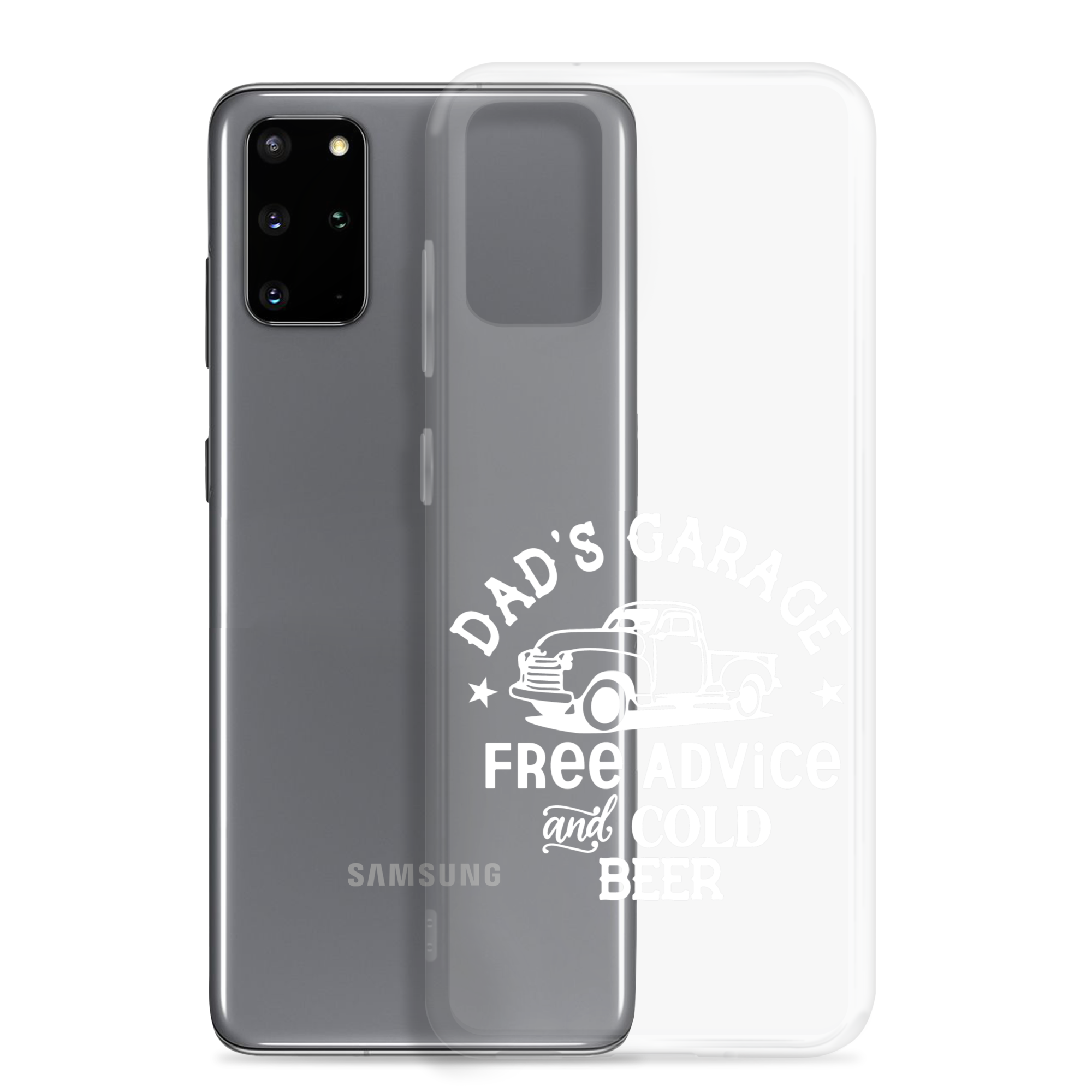 Dad's Garage Free Advice And Cold Beer Clear Case for Samsung®