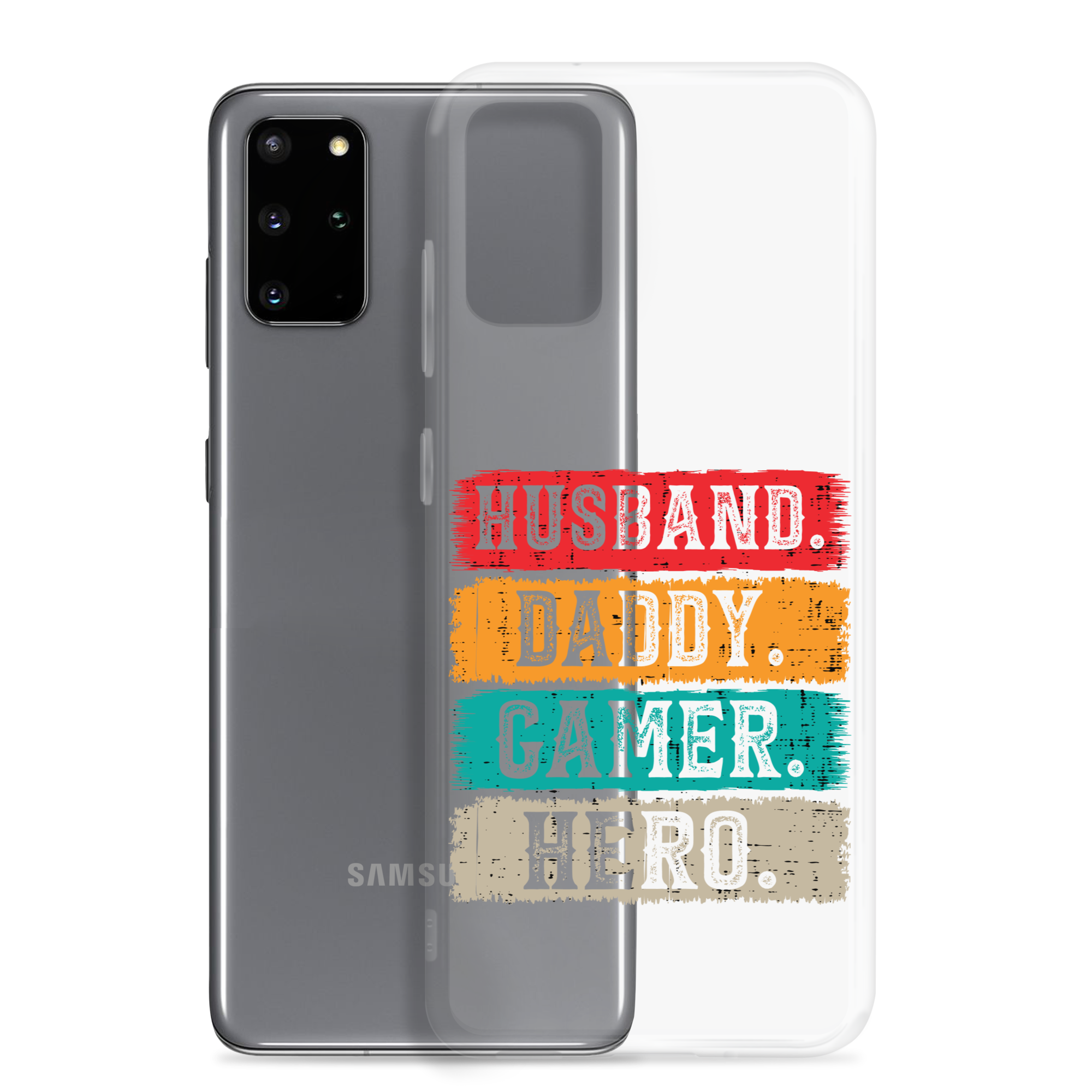 Husband, Daddy, Gamer, Hero Clear Case for Samsung®