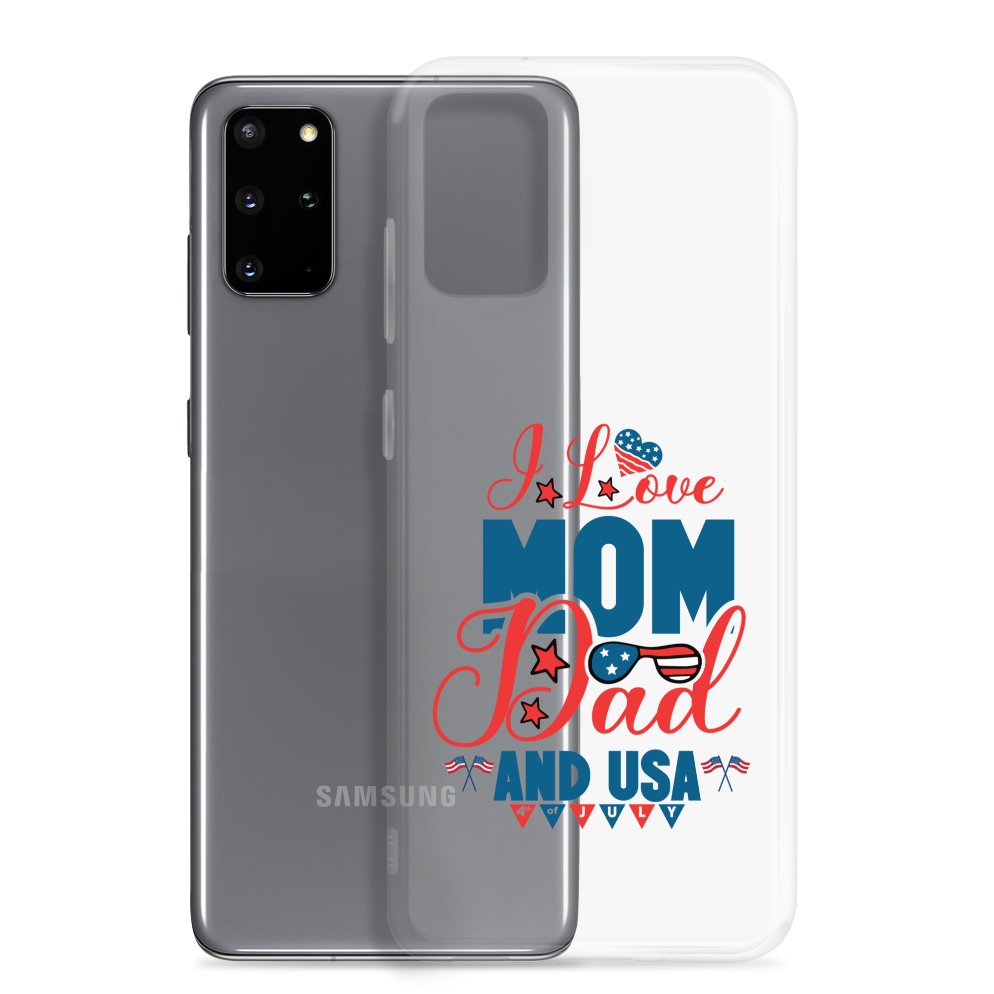 I Love Mom, Dad And USA Clear Case for Samsung®