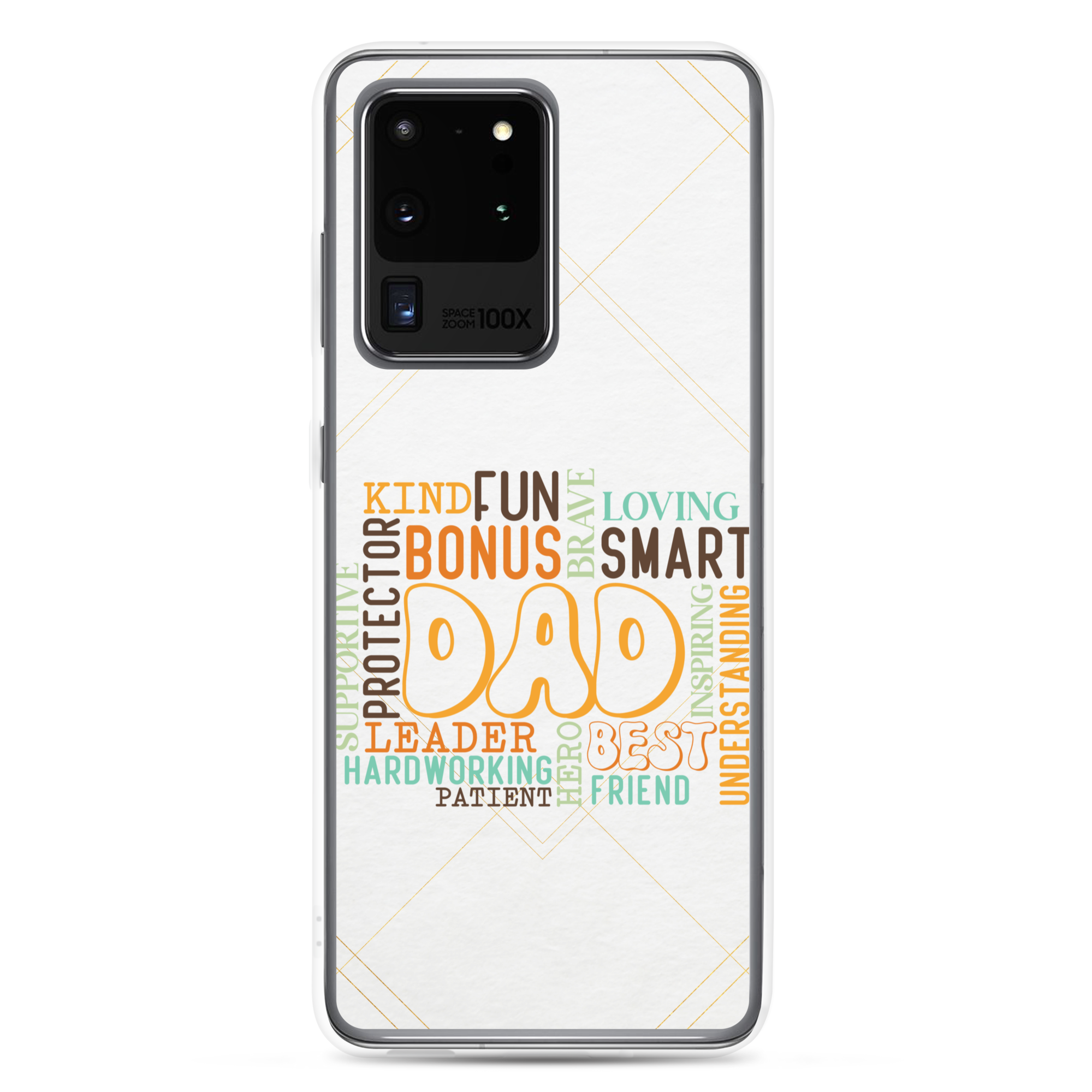 Kind Fun Brave Loving Bonus Smart Inspiring Understanding Best Friend Hero Patient Leader Hardworking Supportive Protector Dad Clear Case for Samsung®