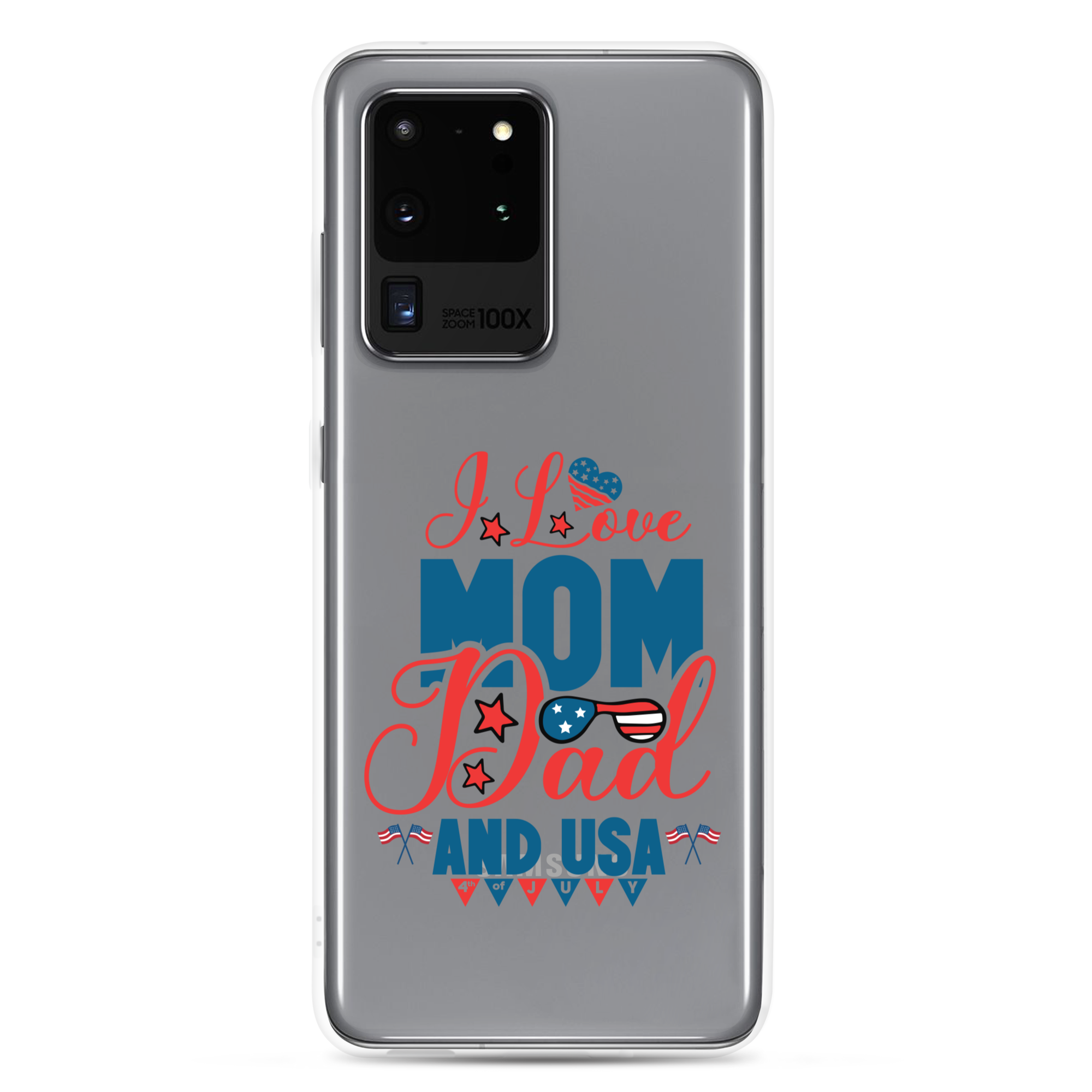 I Love Mom, Dad And USA Clear Case for Samsung®