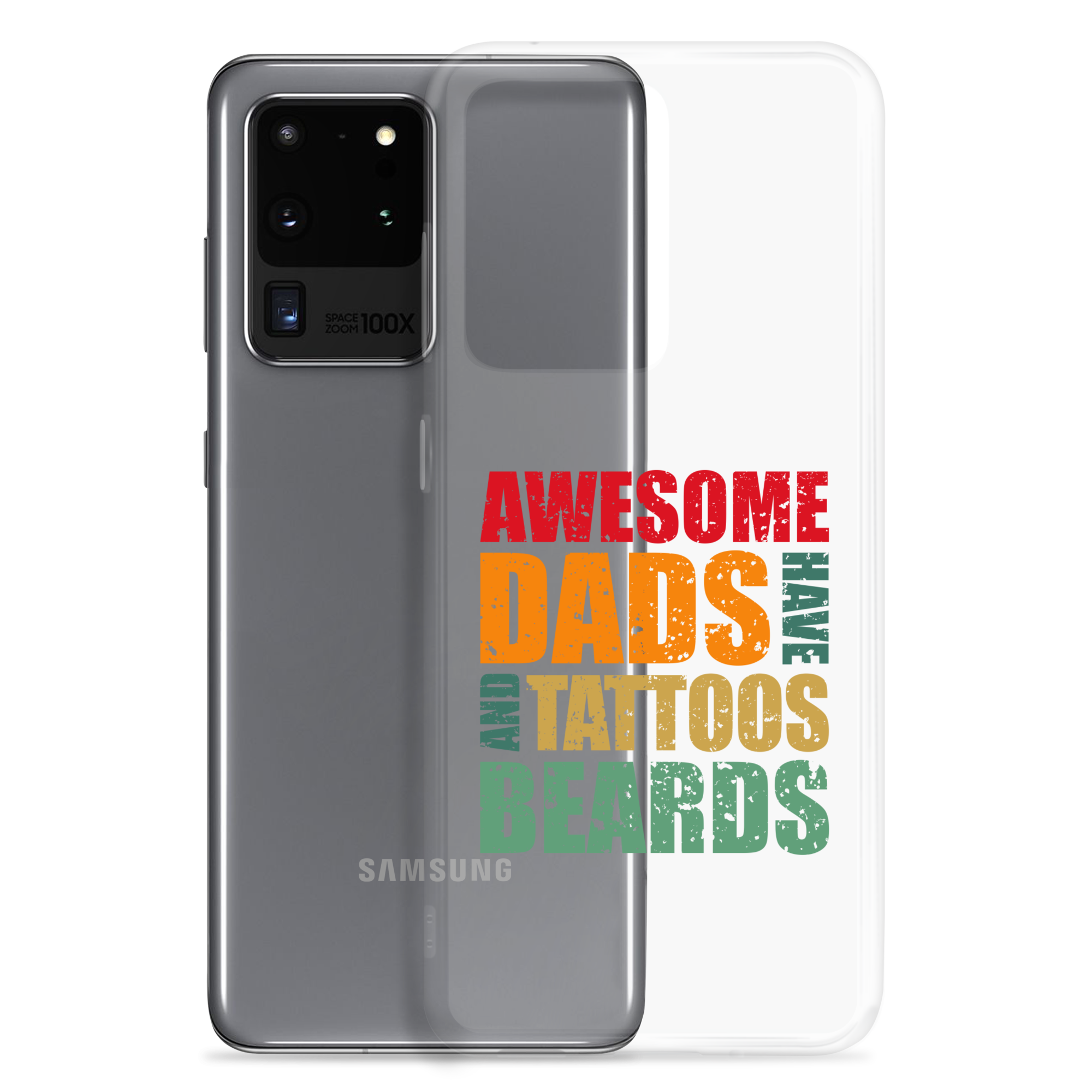 Awesome Dads Tattoos Beards Clear Case for Samsung®