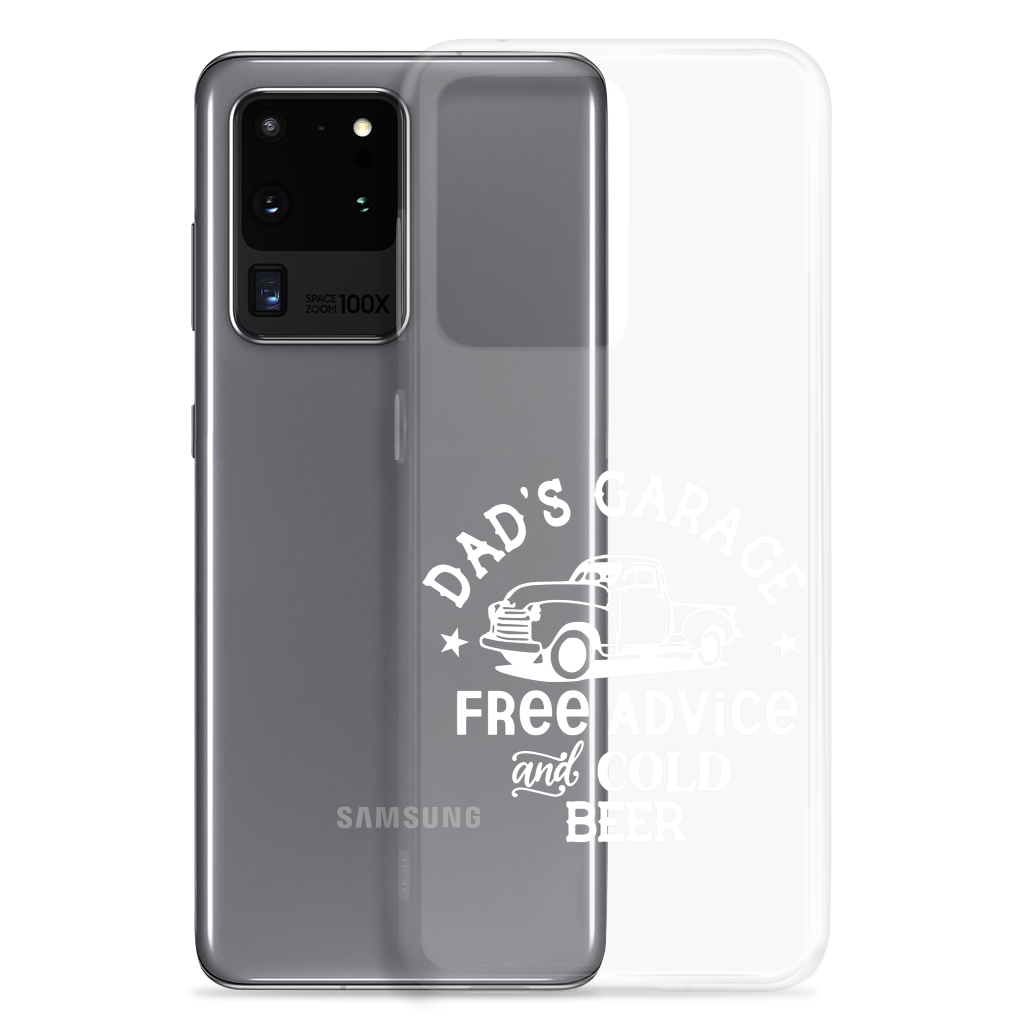 Dad's Garage Free Advice And Cold Beer Clear Case for Samsung®