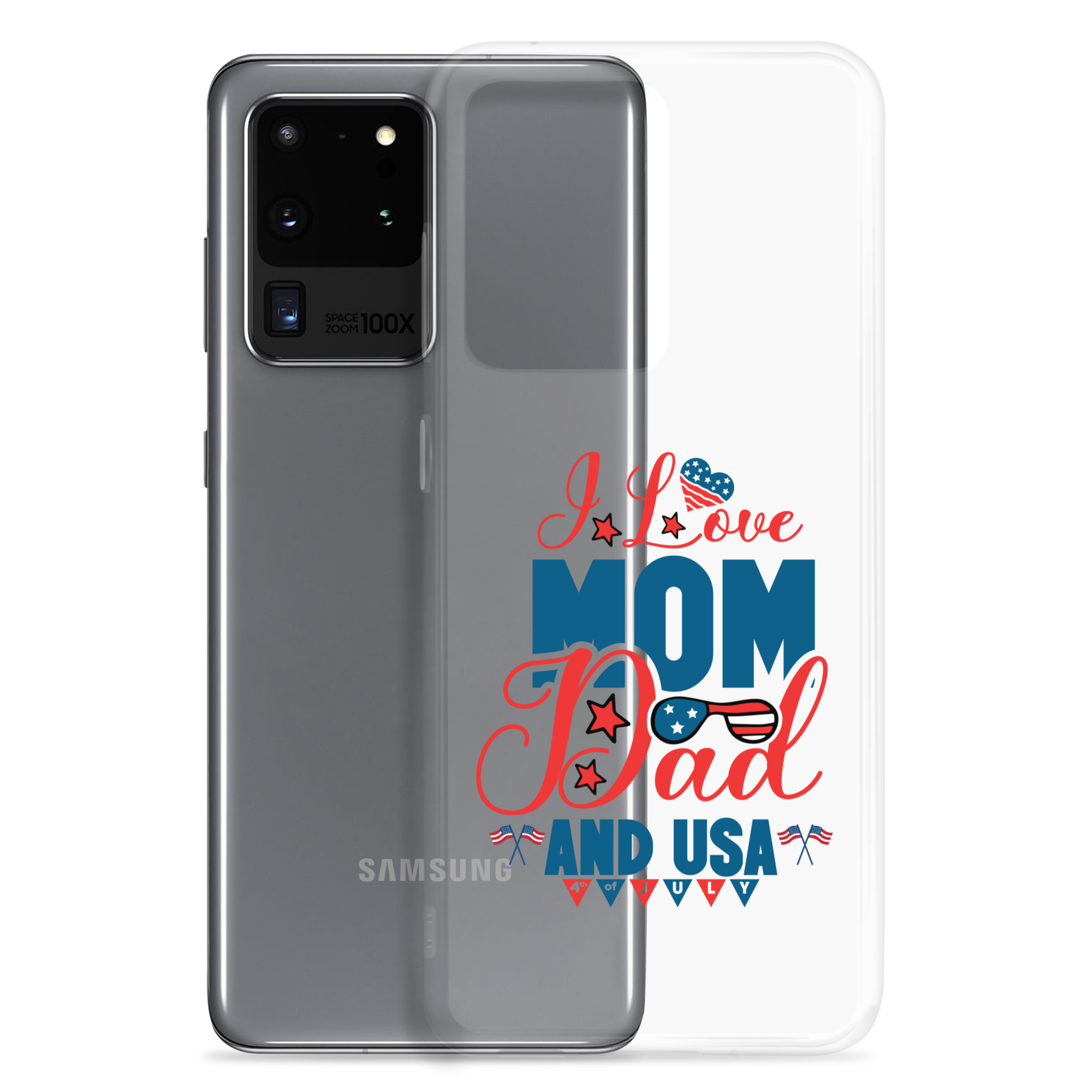 I Love Mom, Dad And USA Clear Case for Samsung®