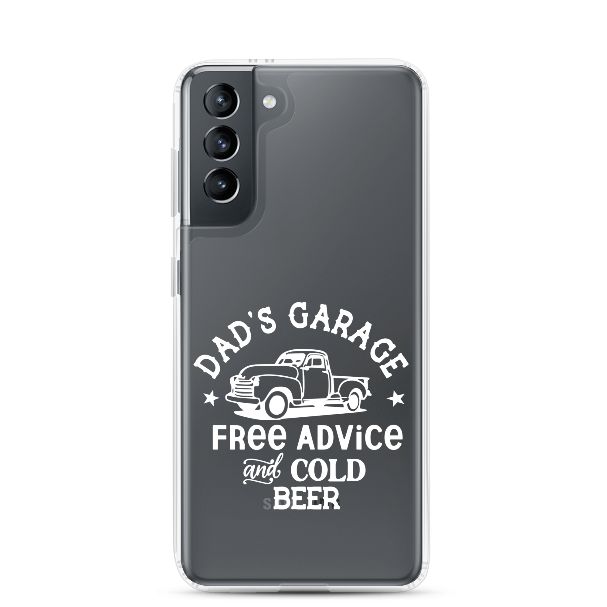 Dad's Garage Free Advice And Cold Beer Clear Case for Samsung®